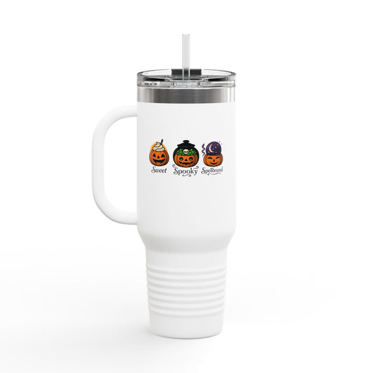 Halloween Insulated Travel Mug, 40oz | Perfect for Fall, Spooky Season, Gift for Coffee Lovers, Pumpkin Design, Travel Mug for Hot Drinks