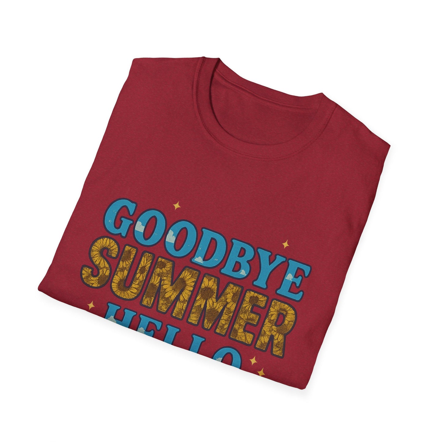 Autumn Vibes Tee | Goodbye Summer Hello Fall Shirt, Casual Fall Apparel, Unisex T-Shirt, Seasonal Fashion, Gift for Her/Him
